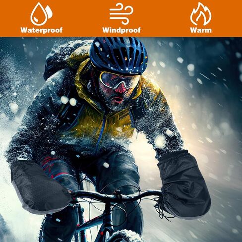 Geyoga Bike Handlebar Mitts Winter Motorcycle Handlebar Gloves for Cold Weather Thermal Bicycle Mittens Windproof Cover in Saudi Arabia