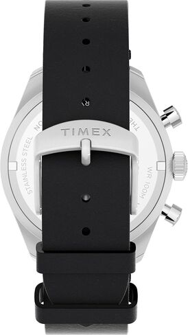 Timex Men's Waterbury Chronograph 41mm Watch - Black Strap Silver Dial Stainless Steel Case in Saudi Arabia