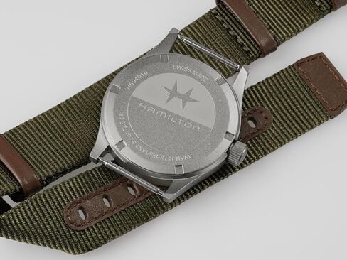 Hamilton Watch Khaki Field Khaki Field Quartz | Swiss Made | 38mm Stainless Steel Case|Black Dial | Green Textile NATO Strap (Model: H69401930) in Saudi Arabia