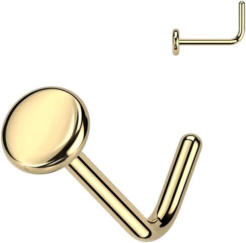 18g 20g Titanium Nose Stud Implant Grade ASTM F 136 Flat Disc L Bend in Saudi Arabia