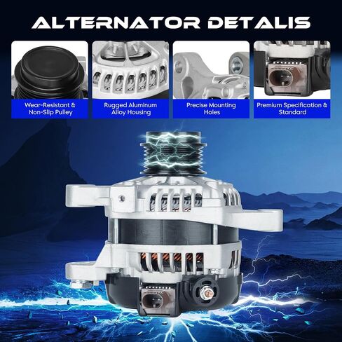 New Alternator Replacement 1.8 1.8L L4 for Toyota Corolla 2014-2019, 12V CW, 120Amp, High Output Alternator Replace for 2614390, 270600T230, FG12T050, 11693 in Saudi Arabia