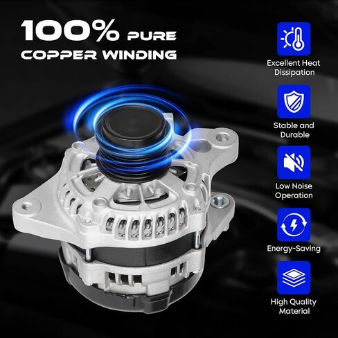 New Alternator Replacement 1.8 1.8L L4 for Toyota Corolla 2014-2019, 12V CW, 120Amp, High Output Alternator Replace for 2614390, 270600T230, FG12T050, 11693 in Saudi Arabia