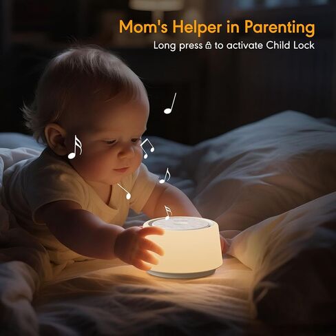آلة ضوضاء بيضاء مع ضوء ليلي، 30 صوتًا مهدئًا، آلة صوت محمولة للأطفال والكبار، 10 ألوان ضوء ليلي، 5 خيارات للمؤقت، وظيفة الذاكرة، مدمجة للسفر والحضانة والمنزل in Kuwait