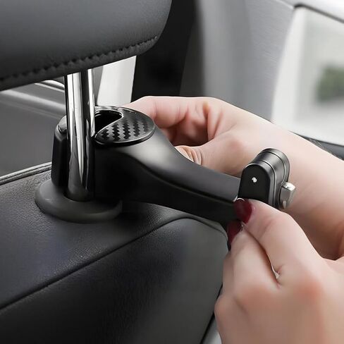 2-in-1 Car Headrest Hidden Hook Universal Car Seat Hooks with Phone Holder Black Seats Back Phones Hanger Hook in Saudi Arabia