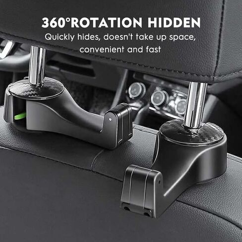 2-in-1 Car Headrest Hidden Hook Universal Car Seat Hooks with Phone Holder Black Seats Back Phones Hanger Hook in Saudi Arabia