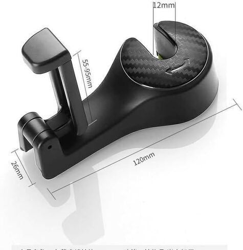 2-in-1 Car Headrest Hidden Hook Universal Car Seat Hooks with Phone Holder Black Seats Back Phones Hanger Hook in Saudi Arabia