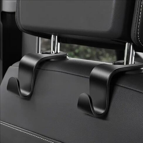 6-Pack Car Back Seat Headrest Hooks, Car Hanger Holder for Purse, Coats, Umbrellas, Grocery Bags, Handbags, and Hats, Durable and Convenient Car Organizer Interior Accessories, Black in Saudi Arabia