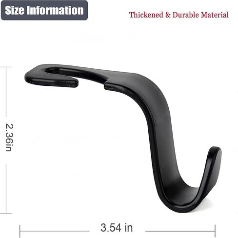 6-Pack Car Back Seat Headrest Hooks, Car Hanger Holder for Purse, Coats, Umbrellas, Grocery Bags, Handbags, and Hats, Durable and Convenient Car Organizer Interior Accessories, Black in Saudi Arabia