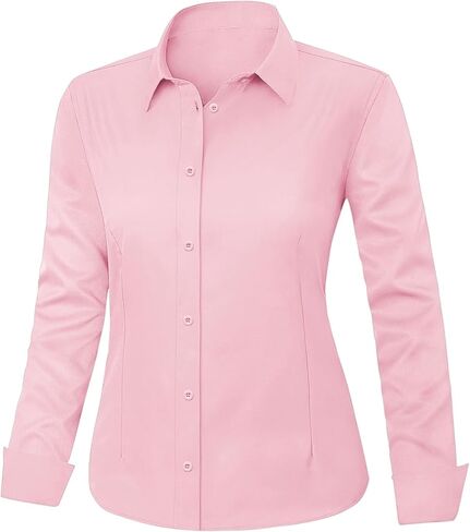 IN'VOLAND Women's Plus Size Button Down Shirts Long Sleeve Shirt Office Work Blouse Tops in Saudi Arabia