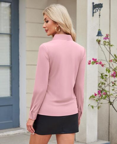siliteelon Women's Button Down Shirt Business Casual Long Sleeve Shirts for Work with 4-Way Stretch Wrinkle Free in Saudi Arabia