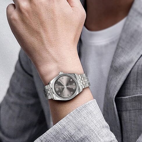 PASCAL Timeless Classic Diamond Watch for Men Women– Swiss Quartz Watch with Lab-Grown Diamonds, Sapphire Crystal, Elegant Dress Watch Gift,10 ATM Water Resistant, Fits 6.5"-9.5" Wrists in Kuwait