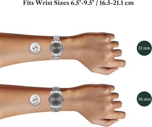 PASCAL Timeless Classic Diamond Watch for Men Women– Swiss Quartz Watch with Lab-Grown Diamonds, Sapphire Crystal, Elegant Dress Watch Gift,10 ATM Water Resistant, Fits 6.5"-9.5" Wrists in Kuwait