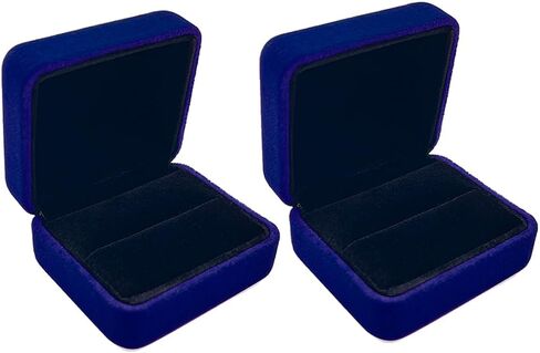 GBYAN 2 Pieces Velvet Ring Box, Jewelry Display Gift Box, Ring Case for Proposal,Engagement, Wedding,Black in Kuwait