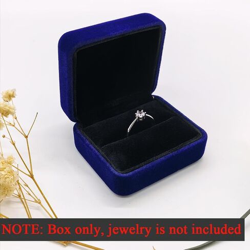 GBYAN 2 Pieces Velvet Ring Box, Jewelry Display Gift Box, Ring Case for Proposal,Engagement, Wedding,Black in Kuwait