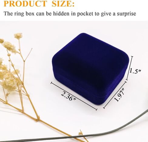 GBYAN 2 Pieces Velvet Ring Box, Jewelry Display Gift Box, Ring Case for Proposal,Engagement, Wedding,Black in Kuwait