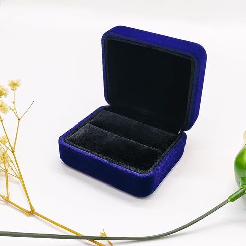 GBYAN 2 Pieces Velvet Ring Box, Jewelry Display Gift Box, Ring Case for Proposal,Engagement, Wedding,Black in Kuwait