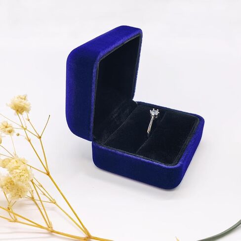 GBYAN 2 Pieces Velvet Ring Box, Jewelry Display Gift Box, Ring Case for Proposal,Engagement, Wedding,Black in Kuwait