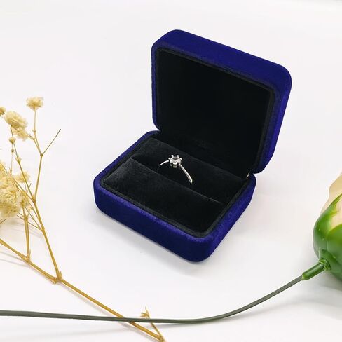 GBYAN 2 Pieces Velvet Ring Box, Jewelry Display Gift Box, Ring Case for Proposal,Engagement, Wedding,Black in Kuwait