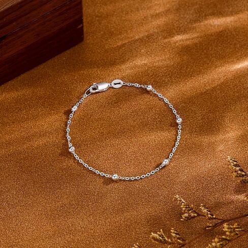 سوار من الفضة الاسترليني 925 للنساء - أنيق 6.5/7 بوصة 3 مم سلسلة ربط الخرز العصرية 16 قيراط مطلية بالذهب سلسلة الأقمار الصناعية القابلة للتعديل مقاومة للماء وغير مشوهة هدية مجوهرات in Kuwait