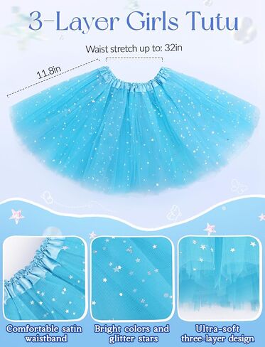 VEKDA 4 Pack Fairy Costume for Girls Butterfly Wings Kids Princess Costume Set with Tutu Skirt,Headband,Fairy Wings and Wand in Kuwait