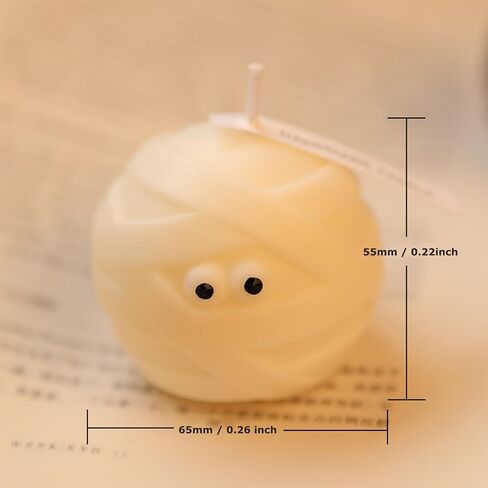 2 Pcs Halloween Mummy Candles, Cute Mummy Shape Spooky Candles Decoration for Halloween Bedroom Bathroom Party Home Table Decor in Kuwait