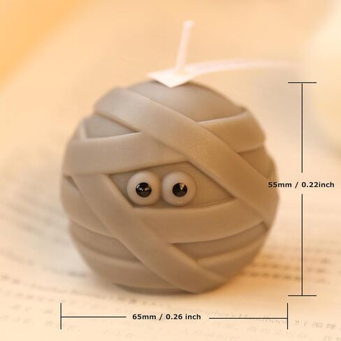 2 Pcs Halloween Mummy Candles, Cute Mummy Shape Spooky Candles Decoration for Halloween Bedroom Bathroom Party Home Table Decor in Kuwait