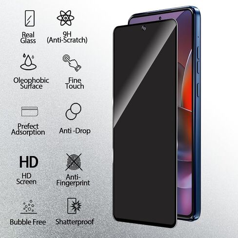 قطعتان من واقي شاشة الخصوصية لهاتف Motorola Moto G Stylus 2023، صلابة 9H، مقاوم للخدش، مضاد للتجسس ومضاد للزقزقة، جراب زجاجي مقوى صديق للبيئة لهاتف Moto G Stylus 2023 in Kuwait
