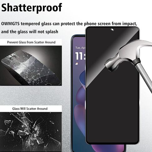 قطعتان من واقي شاشة الخصوصية لهاتف Motorola Moto G Stylus 2023، صلابة 9H، مقاوم للخدش، مضاد للتجسس ومضاد للزقزقة، جراب زجاجي مقوى صديق للبيئة لهاتف Moto G Stylus 2023 in Kuwait