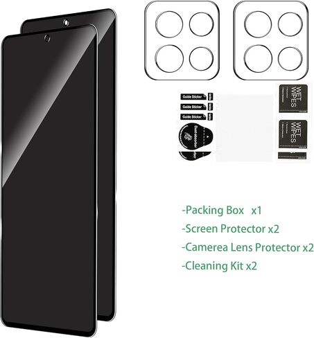 قطعتان من واقي شاشة الخصوصية لهاتف Motorola Moto G Stylus 2023، صلابة 9H، مقاوم للخدش، مضاد للتجسس ومضاد للزقزقة، جراب زجاجي مقوى صديق للبيئة لهاتف Moto G Stylus 2023 in Kuwait