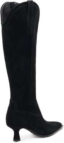 DOBOYG Knee High Boots for Women Kitten Low Heel Pointed Toe Tall Boots Suede Fall Winter Long Boots with Side Zipper in Kuwait