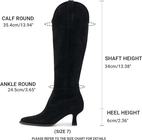 DOBOYG Knee High Boots for Women Kitten Low Heel Pointed Toe Tall Boots Suede Fall Winter Long Boots with Side Zipper in Kuwait