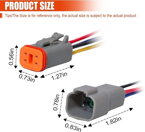 2 Pin Deutsch Car Waterproof Electrical Connectors, 17AWG 2 Way Automotive Male Female Plug Wiring Harness, 2 Wire Deutsch Connector for Cars, Boats, Trucks (2 Pin) in Saudi Arabia