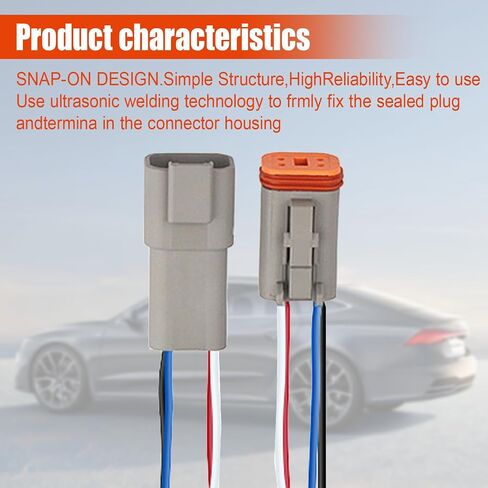 2 Pin Deutsch Car Waterproof Electrical Connectors, 17AWG 2 Way Automotive Male Female Plug Wiring Harness, 2 Wire Deutsch Connector for Cars, Boats, Trucks (2 Pin) in Saudi Arabia