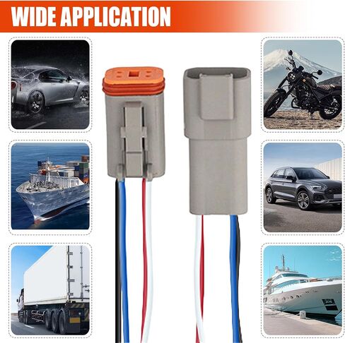 2 Pin Deutsch Car Waterproof Electrical Connectors, 17AWG 2 Way Automotive Male Female Plug Wiring Harness, 2 Wire Deutsch Connector for Cars, Boats, Trucks (2 Pin) in Saudi Arabia