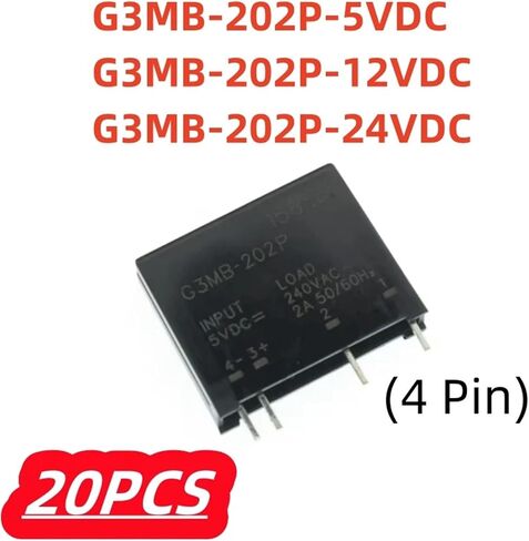 20 قطعة/الوحدة G3MB-202P-5VDC وحدة تتابع الحالة الصلبة G3MB-202P 5VDC 12VDC 24VDC مرحلات الطاقة DA-AC 2A 240AC 4 Pin(G3MB-202P-5VDC) in Saudi Arabia
