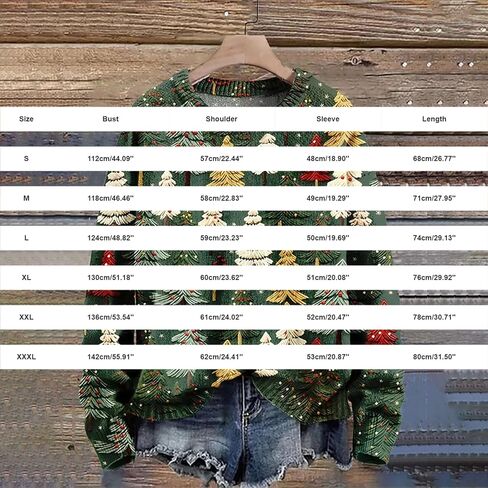 Ugly Christmas Sweater Women Long Sleeve Xmas Tree Printed Pullover 2025 Fall Winter Cute Crew Neck Holiday Sweaters in Saudi Arabia