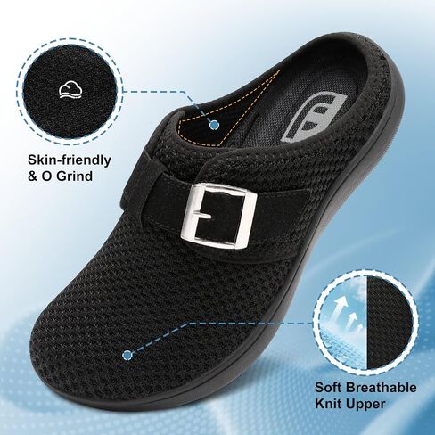 Womens Wide Slippers Adjustable Diabetic Mules Slip on House Slipper Clogs Breathable Comfortable Barefoot Walking Slipper for Arthritis Edema Swollen Elderly in Saudi Arabia