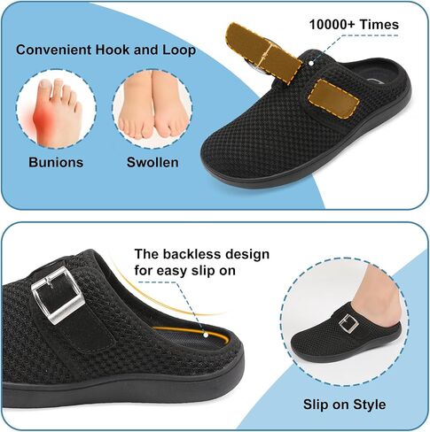 Womens Wide Slippers Adjustable Diabetic Mules Slip on House Slipper Clogs Breathable Comfortable Barefoot Walking Slipper for Arthritis Edema Swollen Elderly in Saudi Arabia