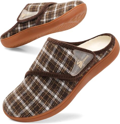 شباشب نسائية عريضة من Spesoul، أحذية لمرضى السكري قابلة للتعديل، نعال مطاطية غامضة، أحذية منزلية، شباشب داخلية وخارجية للمنزل وغرفة النوم وأقدام الوذمة المتورمة in Kuwait