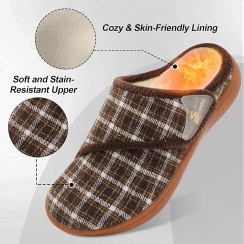 شباشب نسائية عريضة من Spesoul، أحذية لمرضى السكري قابلة للتعديل، نعال مطاطية غامضة، أحذية منزلية، شباشب داخلية وخارجية للمنزل وغرفة النوم وأقدام الوذمة المتورمة in Kuwait