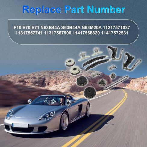 N63 مجموعة سلسلة توقيت المحرك ث/VVT أسنان العجلة 4 قطعة يناسب BMW 550i 750i X5 X6 F10 E70 E71 4.4L V8 DOHC Turbo N63B44A المحرك OE 11217571037 11317557741 11317567500 in Kuwait
