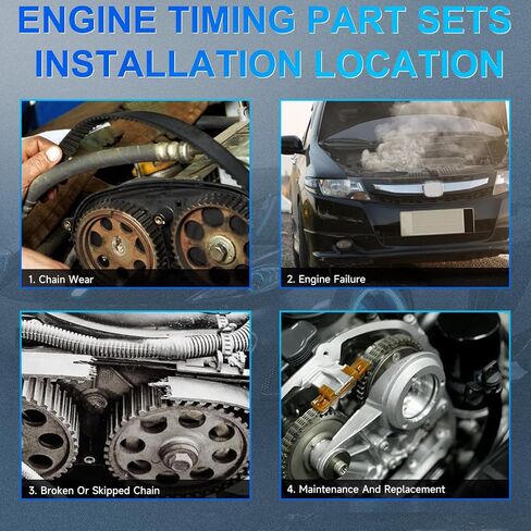 N63 مجموعة سلسلة توقيت المحرك ث/VVT أسنان العجلة 4 قطعة يناسب BMW 550i 750i X5 X6 F10 E70 E71 4.4L V8 DOHC Turbo N63B44A المحرك OE 11217571037 11317557741 11317567500 in Kuwait