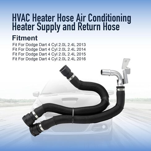 HVAC Heater Hose Kit Fit for Dodge Dart 4 Cyl 2.0L 2.4L 2013-2016, HVAC Heater Hose Air Conditioning Supply and Return Hose Replace 68197197AB 55111480AD 55111480AC 55111480AD 55111481AC 2 PCS in Saudi Arabia