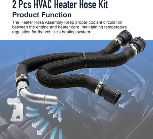 HVAC Heater Hose Kit Fit for Dodge Dart 4 Cyl 2.0L 2.4L 2013-2016, HVAC Heater Hose Air Conditioning Supply and Return Hose Replace 68197197AB 55111480AD 55111480AC 55111480AD 55111481AC 2 PCS in Saudi Arabia