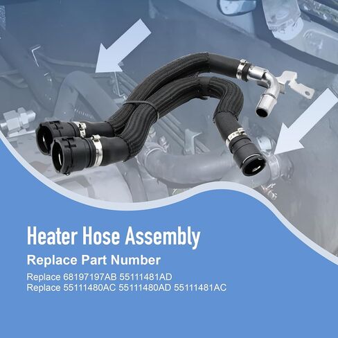 HVAC Heater Hose Kit Fit for Dodge Dart 4 Cyl 2.0L 2.4L 2013-2016, HVAC Heater Hose Air Conditioning Supply and Return Hose Replace 68197197AB 55111480AD 55111480AC 55111480AD 55111481AC 2 PCS in Saudi Arabia