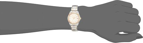 ساعة Seiko الأساسية للنساء من الفولاذ المقاوم للصدأ كوارتز يابانية مع حزام بلونين، فضي/ذهبي وردي (الموديل: SUR322) in Saudi Arabia