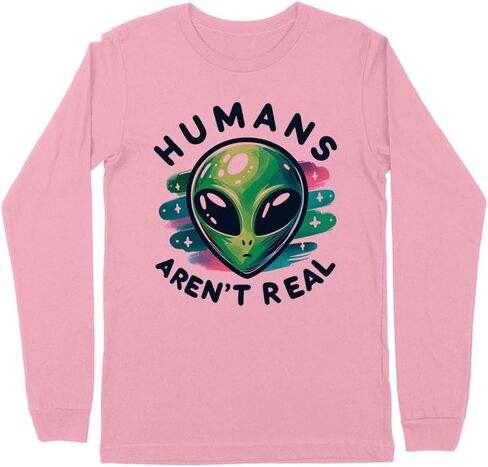 Humans aren't Real Alien Kids Long Sleeve T-Shirt Youth in Saudi Arabia