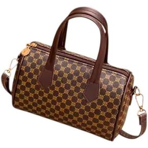 Designer Monogram Handbag, Boston Style Satchel with Shoulder Strap, Brown and Gold Pattern/Black and Golden Pattern in Kuwait