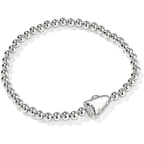 Kendra Scott Cheer Stretch Bracelet, Rhodium-Plated Brass, Fashion Jewelry for Women, White Mother Of Pearl in Kuwait