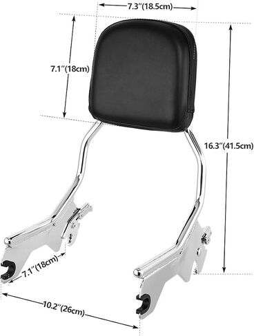 XMT-MOTO Sissy Bar Backrest Fit for Harley Davidson Softail FLDE FLHC FLHCS FLSL and FXBB models 2018-later Chrome in Saudi Arabia